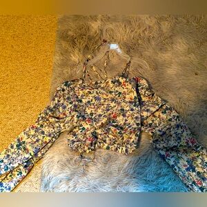 Women’s crop top, floral, dressy long sleeve